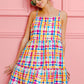 BiBi Multi Colors Plaid Sleeveless Sun Dress - Farnelli