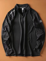 Men's Plus Size Quarter-Zip Long Sleeve Sweatshirt - Farnelli
