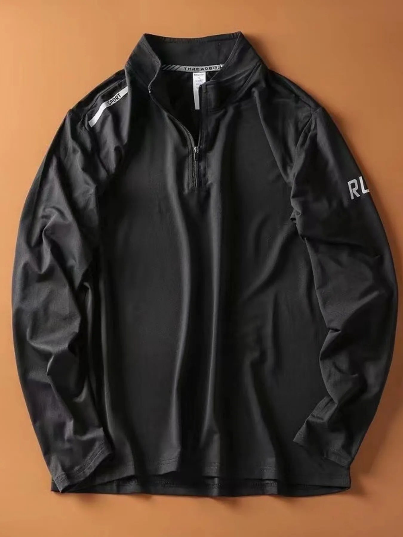 Men's Plus Size Quarter-Zip Long Sleeve Sweatshirt - Farnelli
