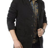 Men's Plus Size Casual Button Up Blazer - Black