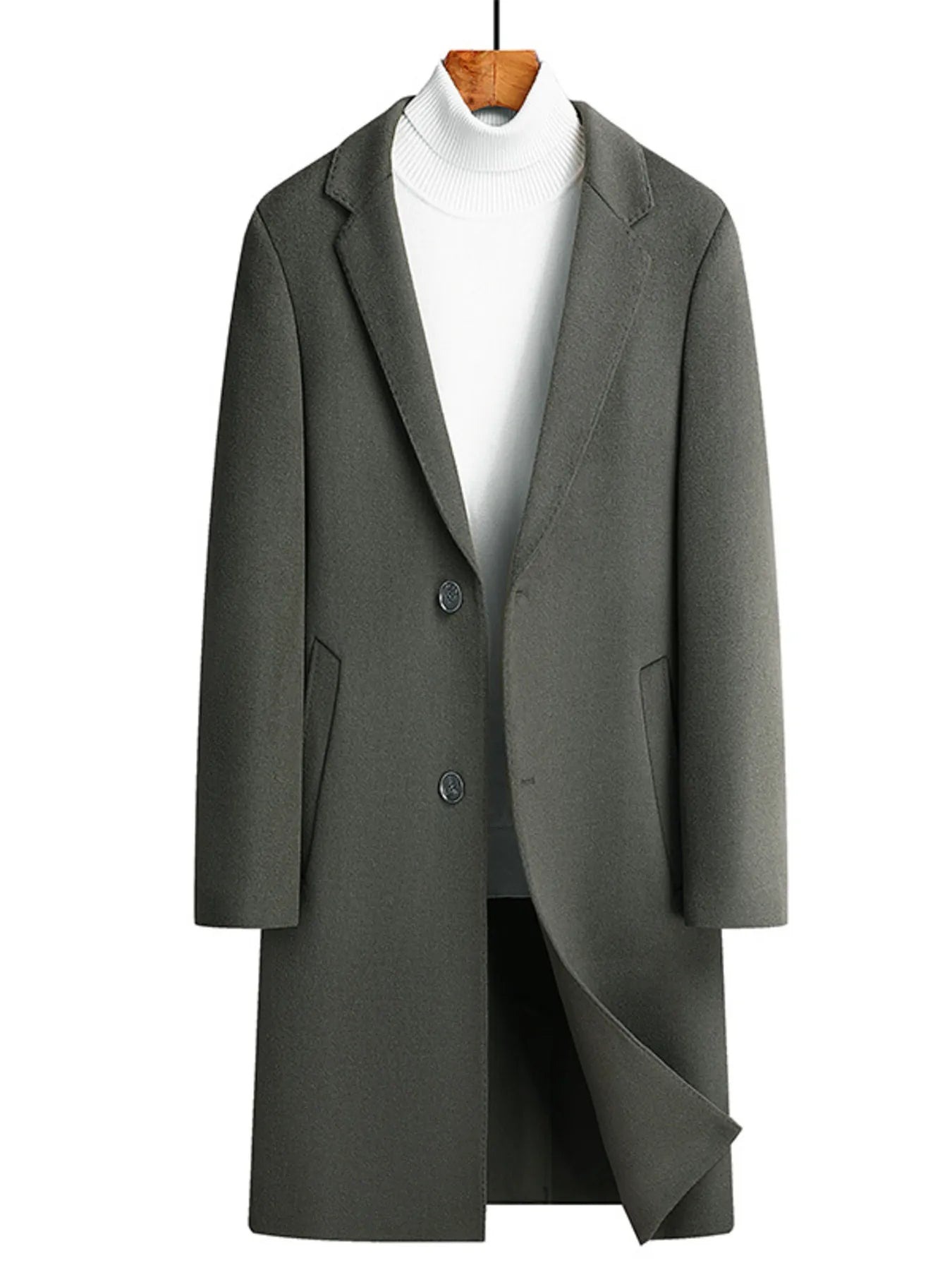 Men's Plus Size Lapel Collar Long Coat - Farnelli