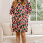 ODDI Full Size Floral Puff Sleeve Mini Dress - Farnelli