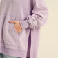 Aemi + Co Exposed Seam Side Slit Hoodie with Kangaroo Pocket - Farnelli