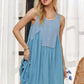 ADORA Decorative Button Sleeveless Babydoll Dress - Farnelli