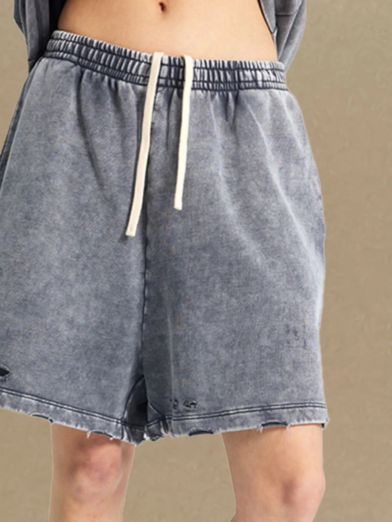 Men's Distressed Drawstring Shorts - Farnelli