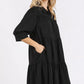 Mittoshop Button Detail Collared Neck Tiered Shirt Dress - Farnelli