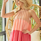 BiBi Rayon Span Jersey Color Block Tiered Halter Neck Cami - Farnelli