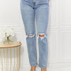 Kancan High Rise Distressed Slim Straight Jeans - Light