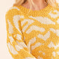 And The Why Full Size Textured Pattern Contrast Sweater - Farnelli