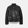 Women’s Black Biker Aviator Sheepskin Shearling Leather Jacket - Black