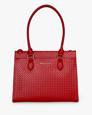 Baldwin Baby Company Montrose diaper bag tote in cardinal, front view