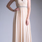 Cinderella Divine 1001 Ruched V-Neck A-line Long Chiffon Dress