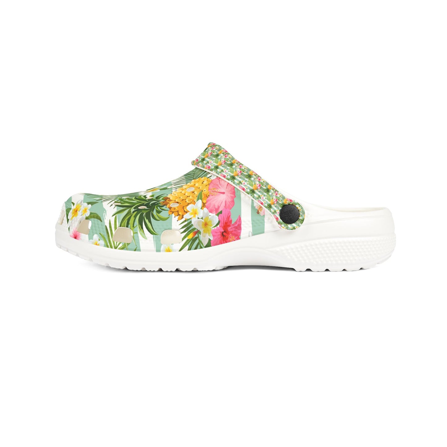 Tropical Print EVA Foam Rubber Shoes, Comfortable Summer Footwear, Beach Sandals, Garden Clogs, Casual Outdoor Shoes