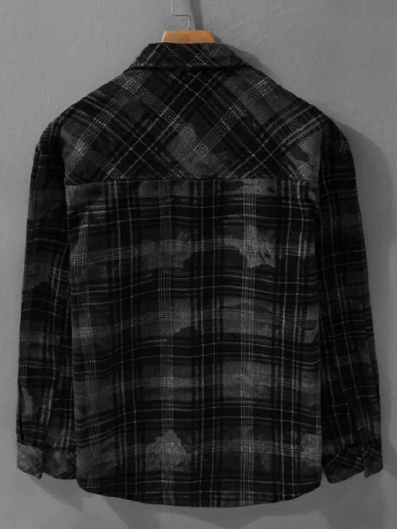 Men's Plus Size Plaid Button Up Long Sleeve Shirt - Farnelli