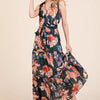 Lime 'N' Chili Floral Print Sleeveless Tie Waist Maxi Dress - MULTI