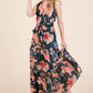 Lime 'N' Chili Floral Print Sleeveless Tie Waist Maxi Dress - Farnelli