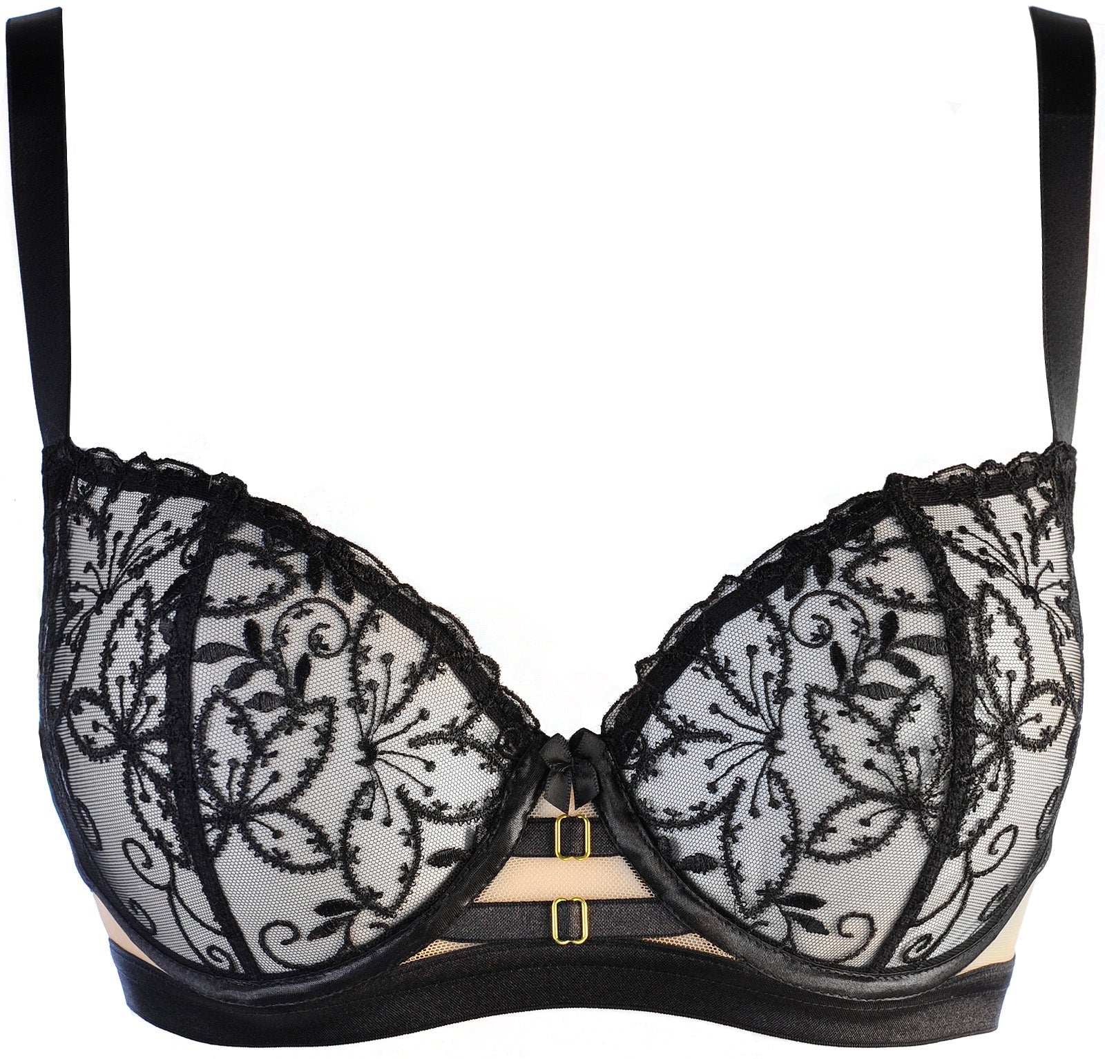 Axami Angel Black Ultra Sheer Balconette Bra-4