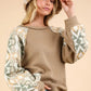 VERY J Printed Long Sleeve Round Neck Knit Top - Farnelli