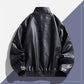 Men's Plus Size Vintage Style Faux Leather Moto Jacket - Farnelli