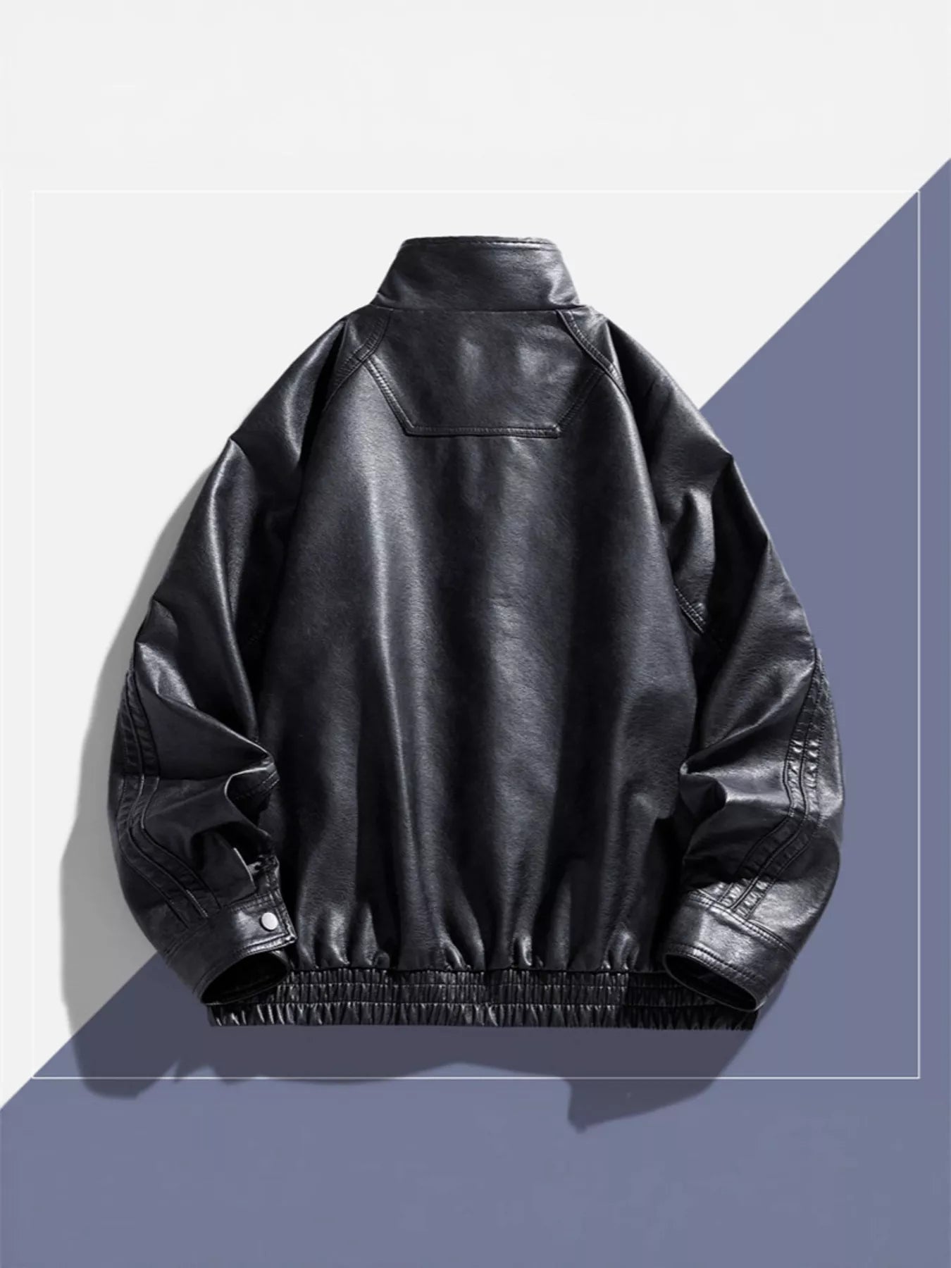 Men's Plus Size Vintage Style Faux Leather Moto Jacket - Farnelli