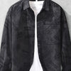 Men's Plus Size Button Up Long Sleeve Shirt - Black