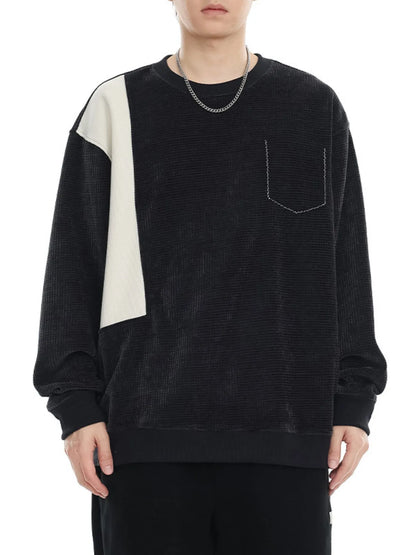Men's Plus Size Color Block Oversized Sweatshirt - Farnelli