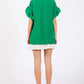 GeeGee Ruffled Short Sleeve V-Neck Blouse - Farnelli