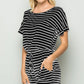 Heimish Full Size Striped Round Neck Short Sleeve Romper - Farnelli