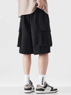 Men's Plus Size Drawstring Wide Leg Cargo Shorts - Farnelli