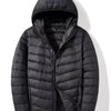 Men's Plus Size Lightweight Zip Up Puffer Jacket - Black