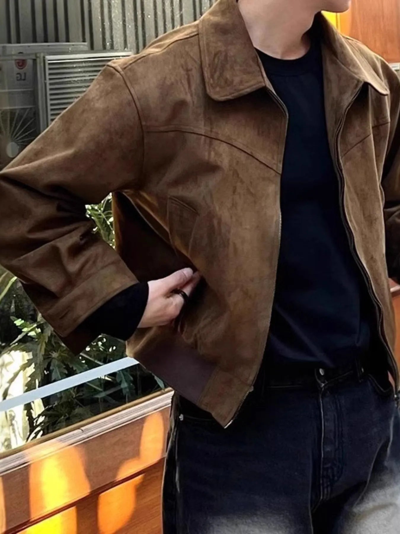 Men's Plus Size Zip Up Long Sleeve Jacket - Farnelli