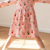 Children's Christmas Print Long Sleeve Dress - Pale Blush