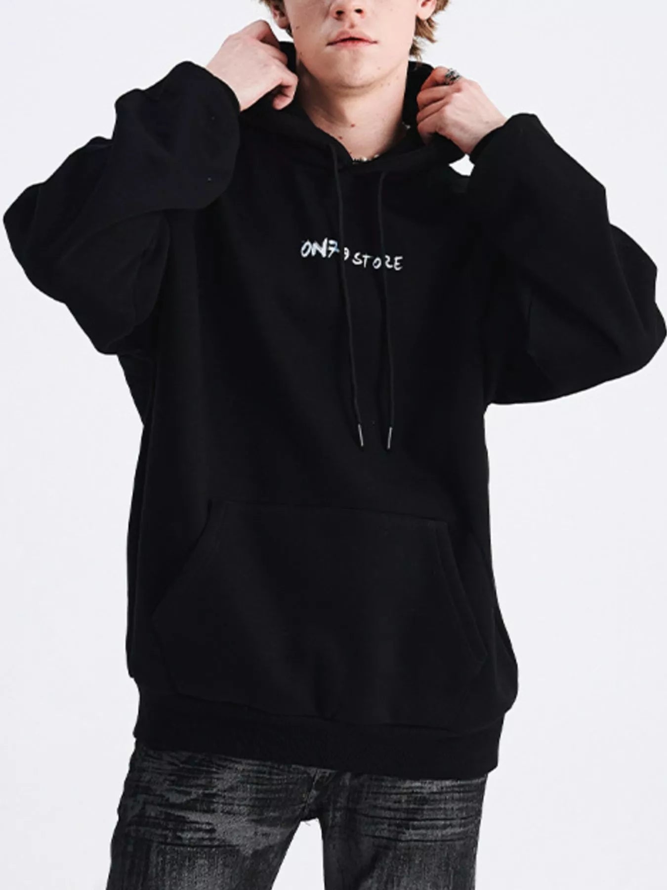 Men's Drop Shoulder Drawstring Hoodie - Farnelli