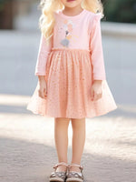Children's Rabbit Long Sleeve Tulle Dress - Farnelli