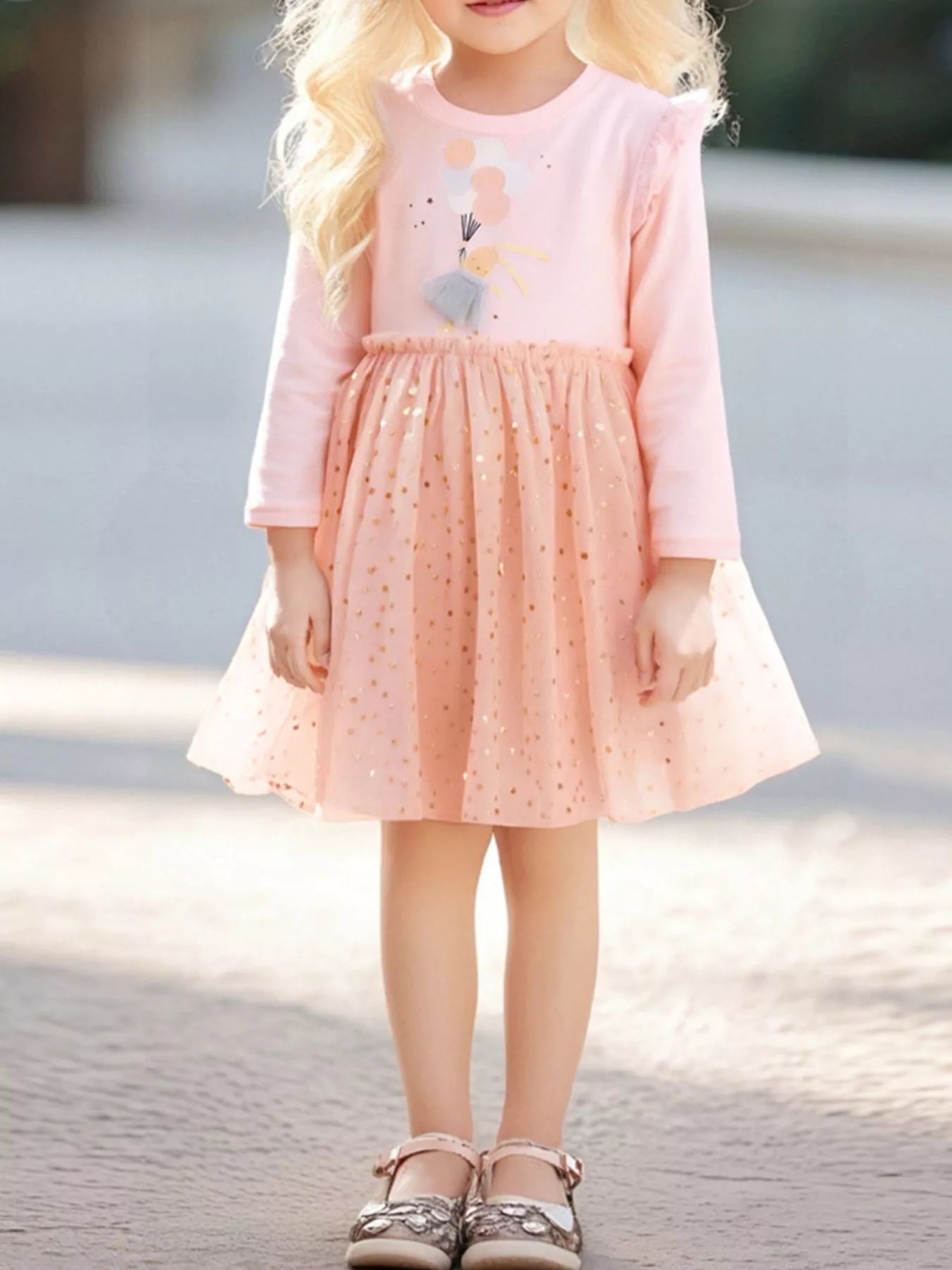 Children's Rabbit Long Sleeve Tulle Dress - Farnelli