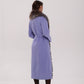 Genuine Silver Fox Virgin Wool Wrap Coat in Lavender