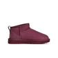 Denim Exchange women's UGG Classic Ultra Mini boots in burnt magenta suede, side view