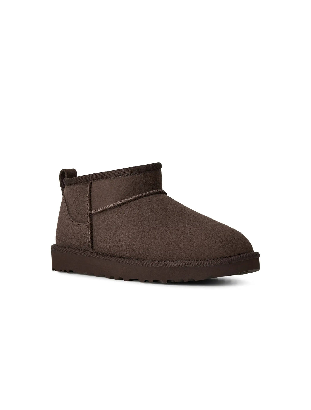 UGG Womens Classic Ultra Mini Dusted Cocoa footwear with plush sheepskin lining and suede exterior, designed for cozy winter style.