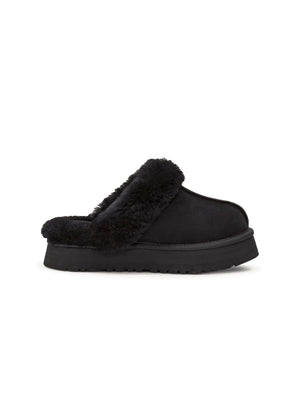 Black UGG Womens Disquette footwear from Denim Exchange, showcasing stylish women's black shoes with a sleek design.