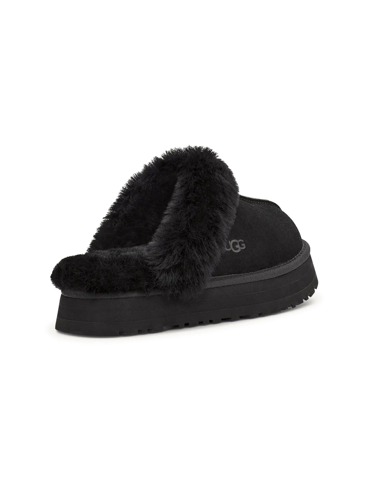 Black UGG Disquette women's footwear in a stylish design, featuring a sleek silhouette and comfortable fit.
