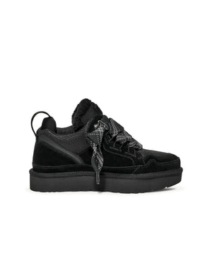 Black UGG Women's Lowmel footwear featuring sleek design and comfortable fit, ideal for casual wear and stylish winter outfits.