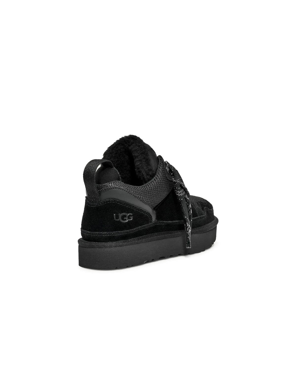 Black UGG Women's Lowmel footwear, stylish and comfortable women's shoes, shown in a clear image with a sleek black design.