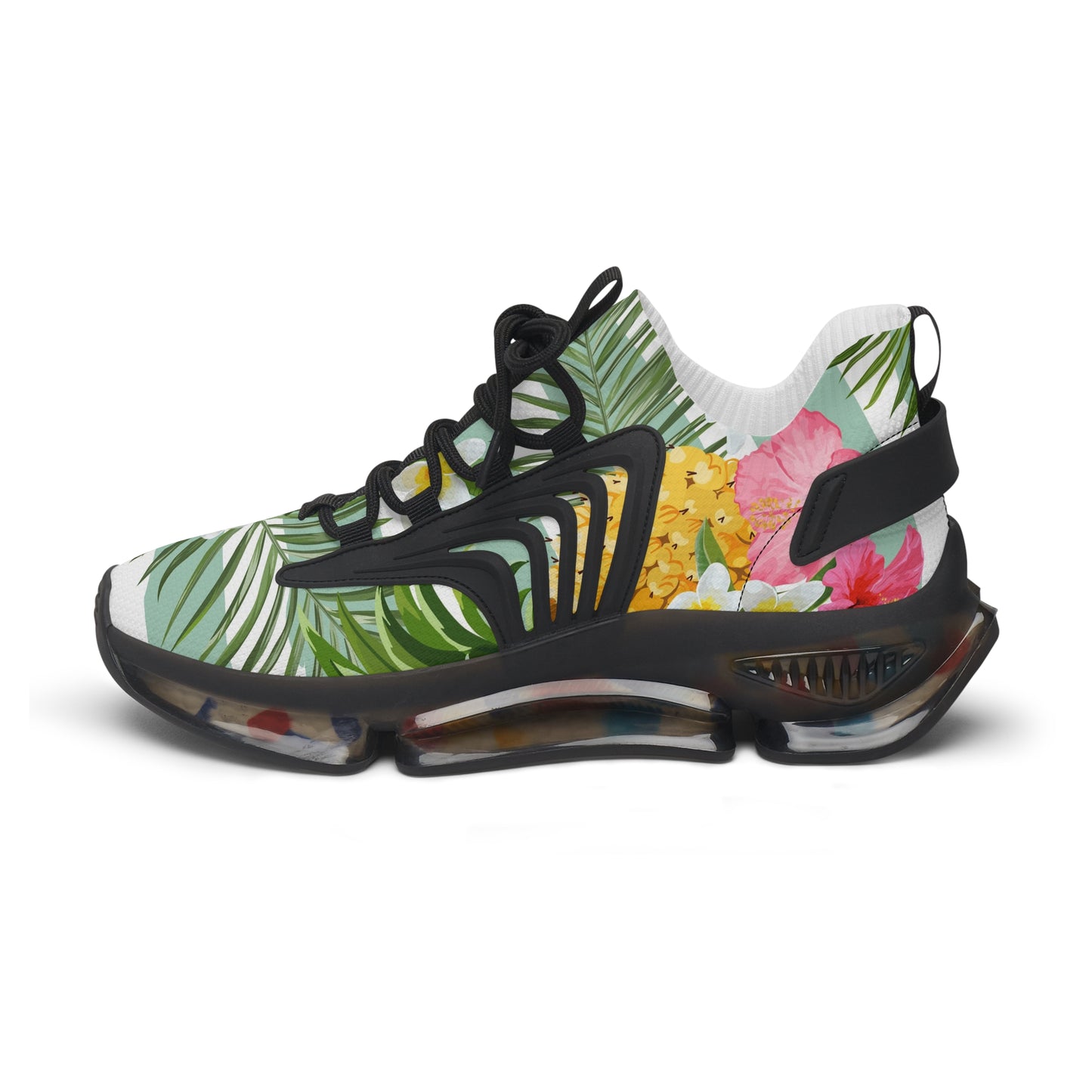Tropical Women's Mesh Sneakers for Summer Vibes, Floral Athletic Shoes, Stylish Comfortable Sneakers, Beach Footwear, Gift for Her