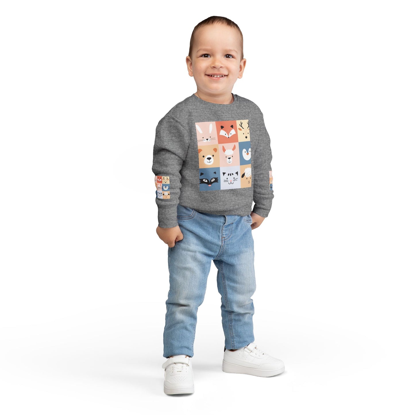 Cute Animal Toddler Sweatshirt | Kids Cozy Crewneck, Baby Gift, Toddler Apparel, Playdate Outfit, Animal Lovers Clothing