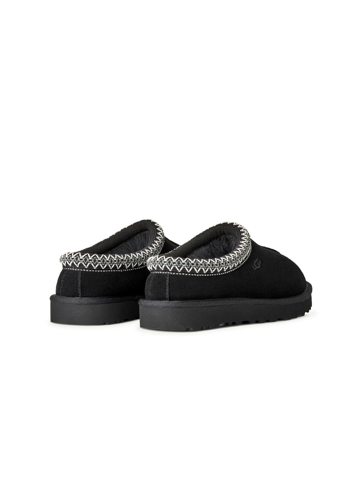 Black UGG Women's Tasman II boots featuring suede exterior and shearling lining, stylish footwear for women.
