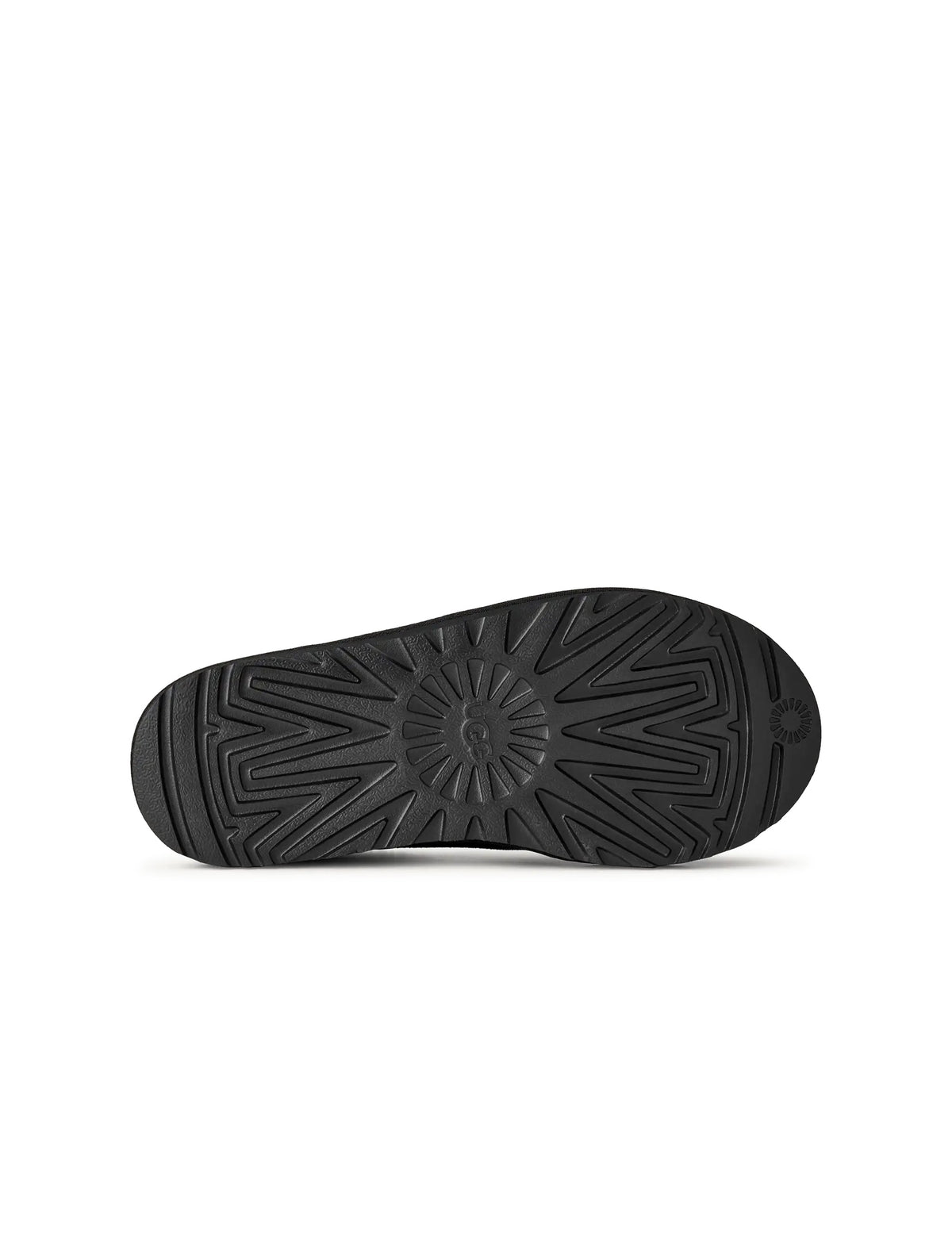 Black UGG Women's Tasman II slippers with plush sheepskin lining and soft suede exterior, designed for comfort and style.