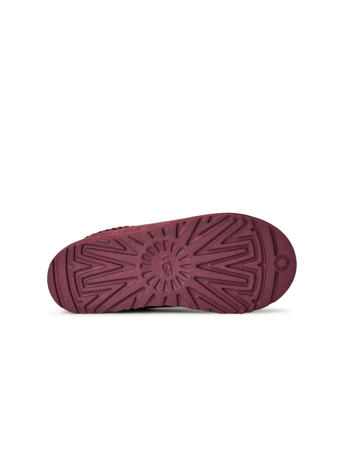 UGG Women's Tasman II Burnt Magenta footwear, stylish slip-on shoes with suede and sheepskin details, in a vibrant magenta color.