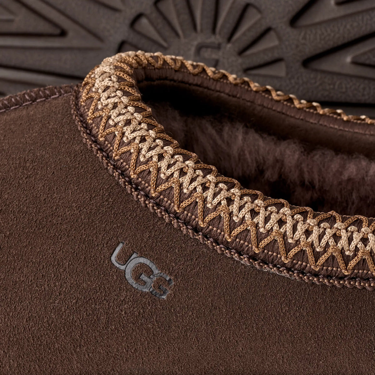 UGG Womens Tasman II Dusted Cocoa slip-on footwear with plush sheepskin lining, stylish and comfortable for casual wear