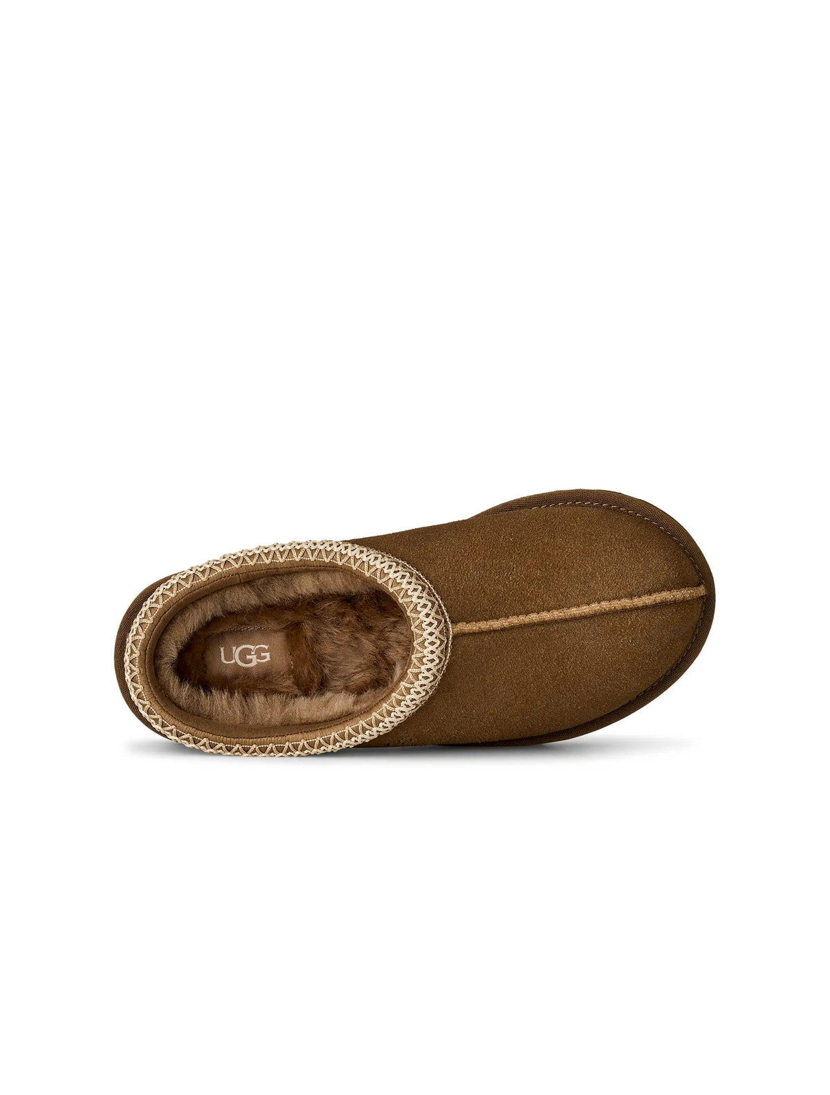 UGG Womens Tasman II light bronze footwear with shearling lining and suede exterior, stylish and comfortable for casual wear.
