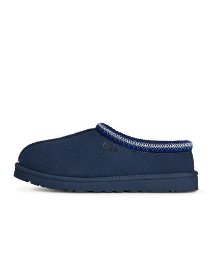 UGG Men's Tasman II footwear in Deep Ocean, suede slipper with embroidered trim and durable sole